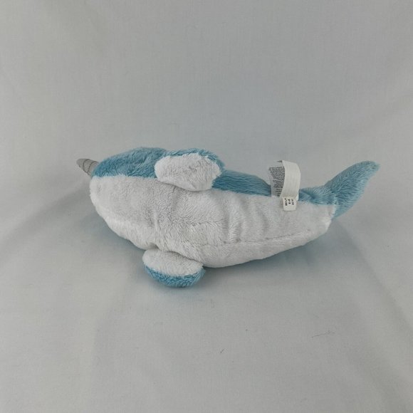 Carters Narwhal 11" Plush Blue Silver Horn Stuffed Animal Toy Embroidered Eyes - Picture 5 of 7